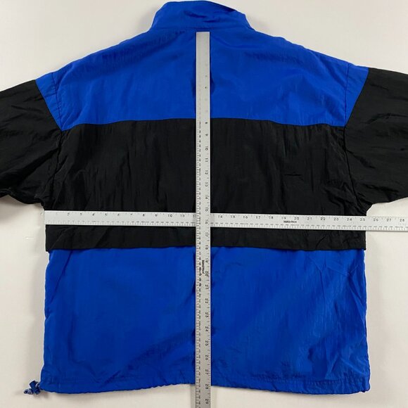 Vintage 90s Reebok Windbreaker Jacket Mens Large XL Full Zip Blue Black Nylon - Picture 10 of 12